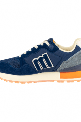 Deportivo Mustang Hombre Casual Plantilla Foam Azul Marino Blanco y Gris  84427