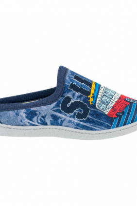 Pantuflas de Hombre Verano Abiertas Azul Estampado Surf Plantilla extraible Plumaflex 12340