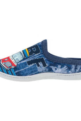 Pantuflas de Hombre Verano Abiertas Azul Estampado Surf Plantilla extraible Plumaflex 12340