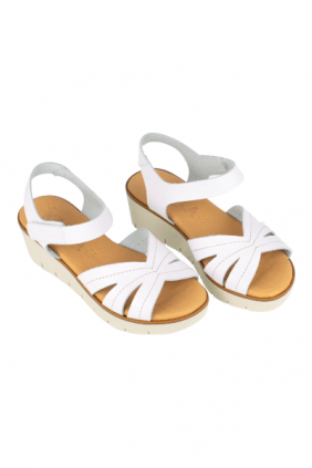 Sandalias Casuales Piel Cuña Corte Mariposa Kaola 2449