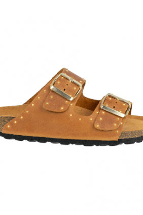 Sandalias Hebillas Bio Con Tachas Piel, Autenti 13843