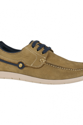 Zapatos Náutico de Hombre Verano Marrón y Verde Piel Nobuk Luisetti 37201 NO