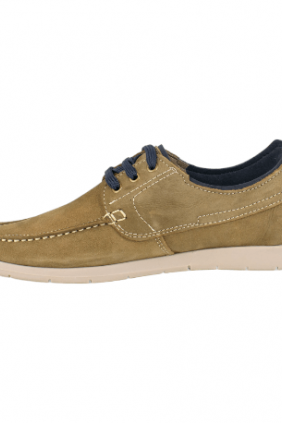 Zapatos Náutico de Hombre Verano Marrón y Verde Piel Nobuk Luisetti 37201 NO