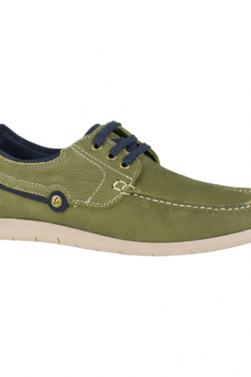 Zapatos Náutico de Hombre Verano Marrón y Verde Piel Nobuk Luisetti 37201 NO