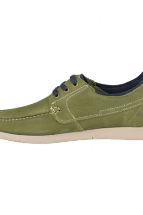 Zapatos Náutico de Hombre Verano Marrón y Verde Piel Nobuk Luisetti 37201 NO